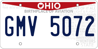 OH license plate GMV5072
