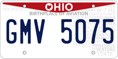 OH license plate GMV5075