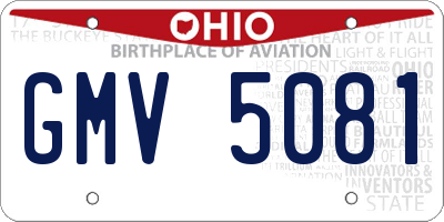 OH license plate GMV5081