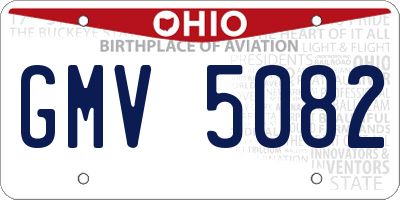 OH license plate GMV5082