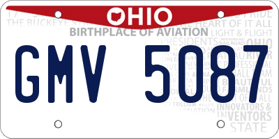 OH license plate GMV5087