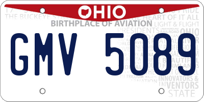 OH license plate GMV5089