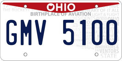 OH license plate GMV5100