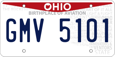 OH license plate GMV5101