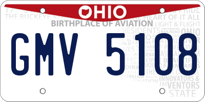 OH license plate GMV5108