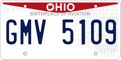OH license plate GMV5109