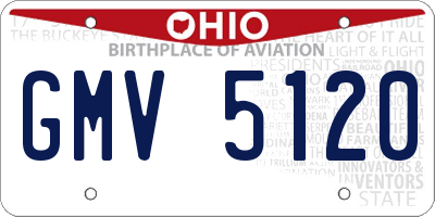 OH license plate GMV5120