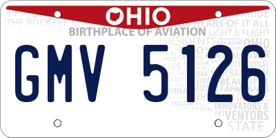 OH license plate GMV5126