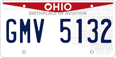 OH license plate GMV5132