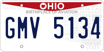 OH license plate GMV5134