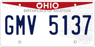 OH license plate GMV5137