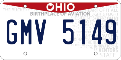 OH license plate GMV5149