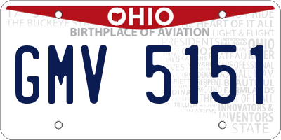 OH license plate GMV5151