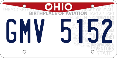 OH license plate GMV5152