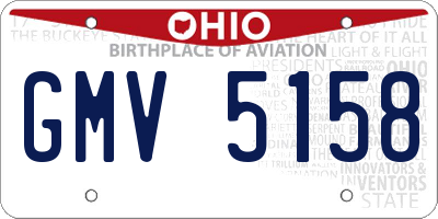 OH license plate GMV5158