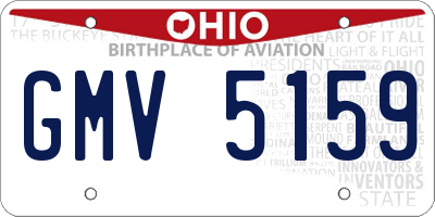 OH license plate GMV5159