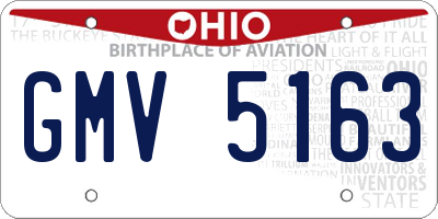 OH license plate GMV5163