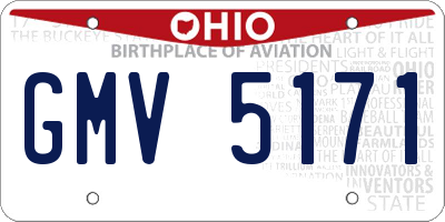 OH license plate GMV5171