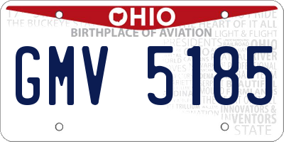 OH license plate GMV5185