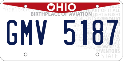 OH license plate GMV5187
