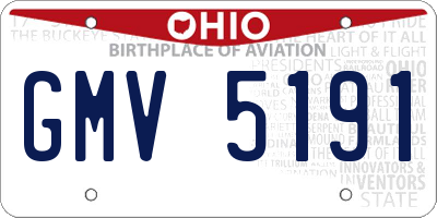 OH license plate GMV5191