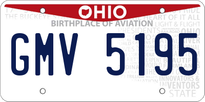 OH license plate GMV5195