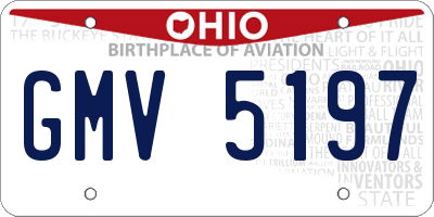 OH license plate GMV5197