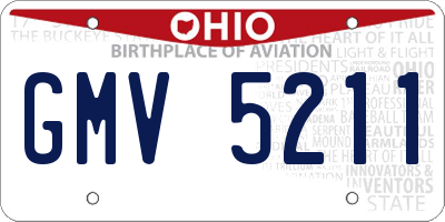 OH license plate GMV5211