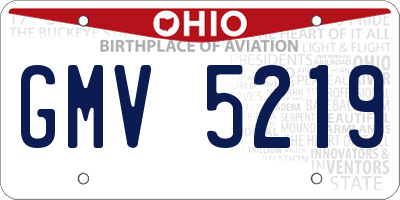 OH license plate GMV5219