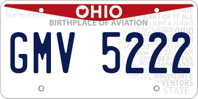 OH license plate GMV5222