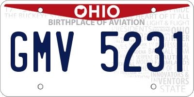 OH license plate GMV5231
