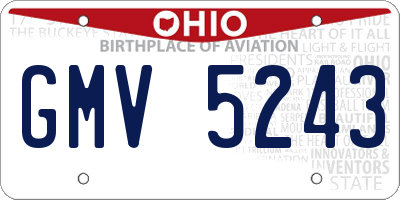OH license plate GMV5243