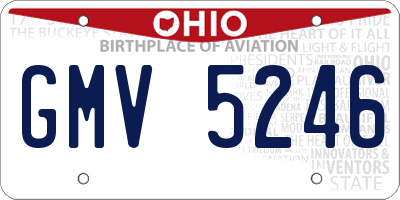 OH license plate GMV5246