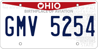 OH license plate GMV5254