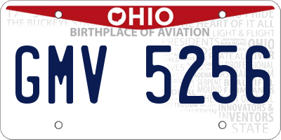 OH license plate GMV5256