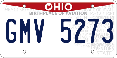 OH license plate GMV5273