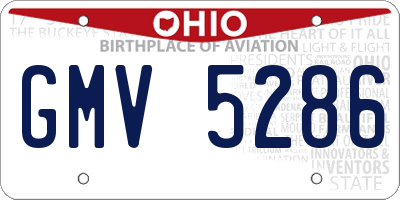 OH license plate GMV5286
