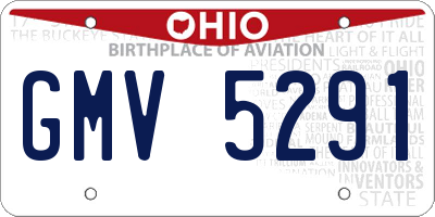 OH license plate GMV5291