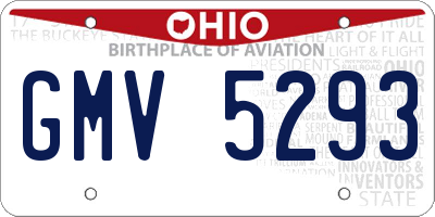 OH license plate GMV5293