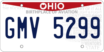 OH license plate GMV5299