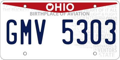 OH license plate GMV5303