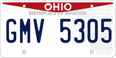 OH license plate GMV5305
