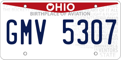 OH license plate GMV5307