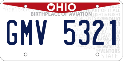 OH license plate GMV5321