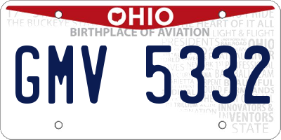 OH license plate GMV5332
