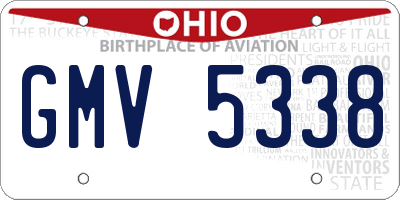 OH license plate GMV5338