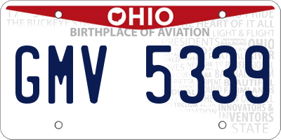 OH license plate GMV5339