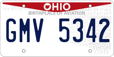 OH license plate GMV5342