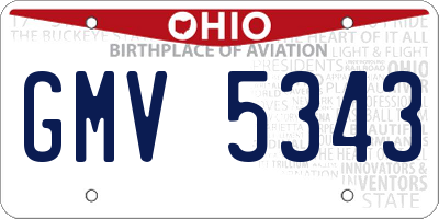 OH license plate GMV5343