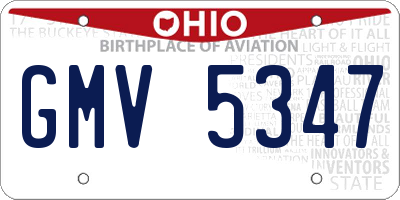 OH license plate GMV5347